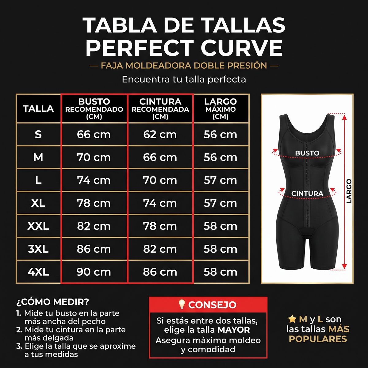PERFECT CURVE - FAJA MOLDEADORA DOBLE PRESIÓN