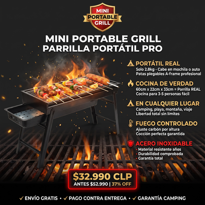 MINI PORTABLE GRILL - PARRILLA PORTÁTIL PARA CAMPING