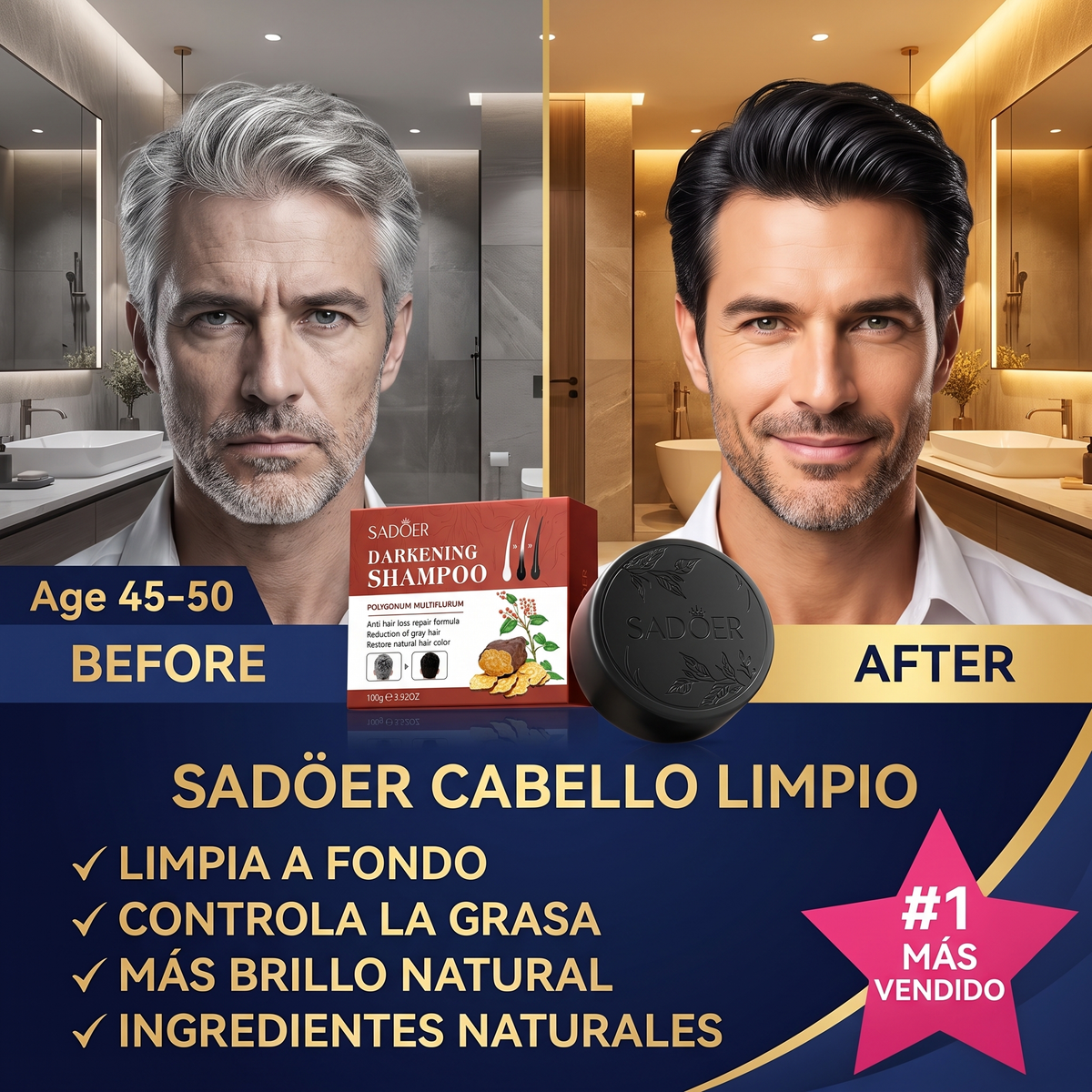 CARBON BLACK - SHAMPOO NEGRO ANTI-CANAS