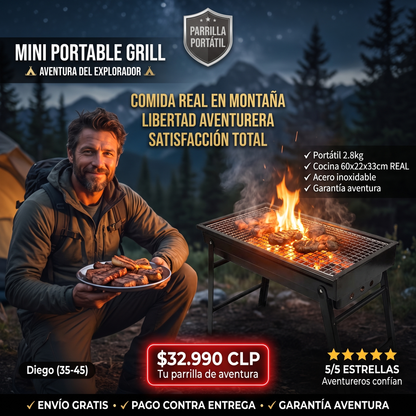 MINI PORTABLE GRILL - PARRILLA PORTÁTIL PARA CAMPING