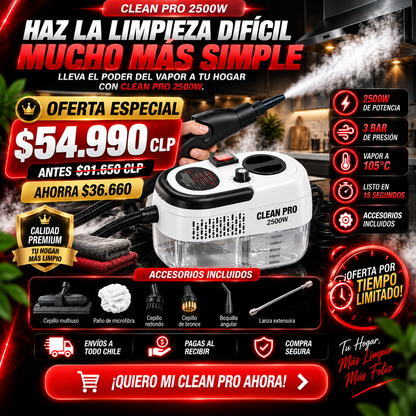 CLEAN PRO 2500W - LIMPIADOR VAPOR POTENCIA MÁXIMA