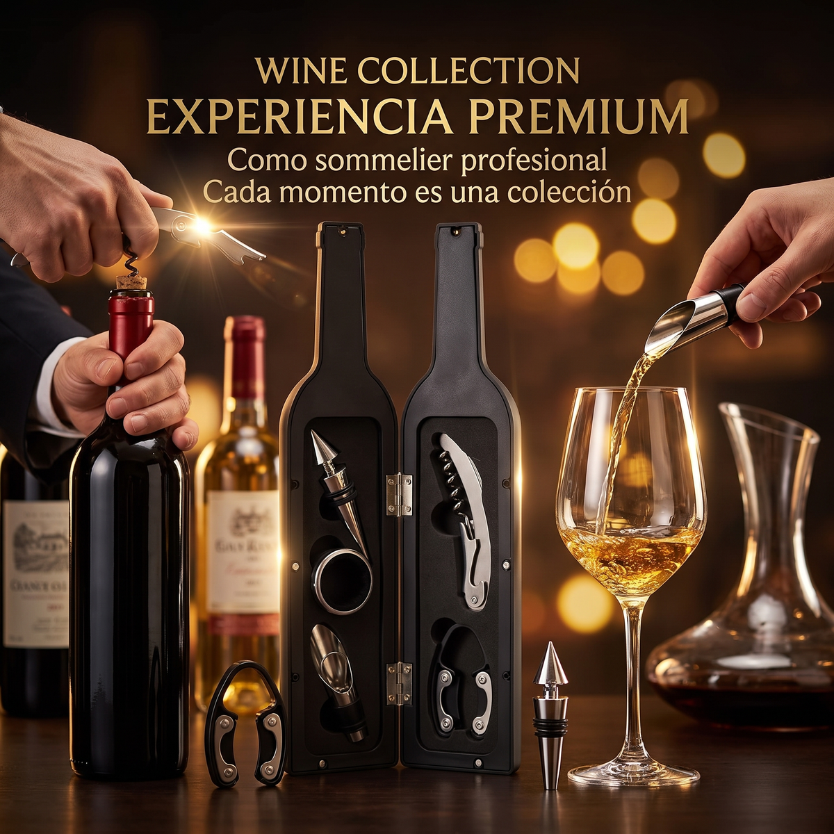 WINE COLLECTION - KIT HERRAMIENTAS VINO PREMIUM