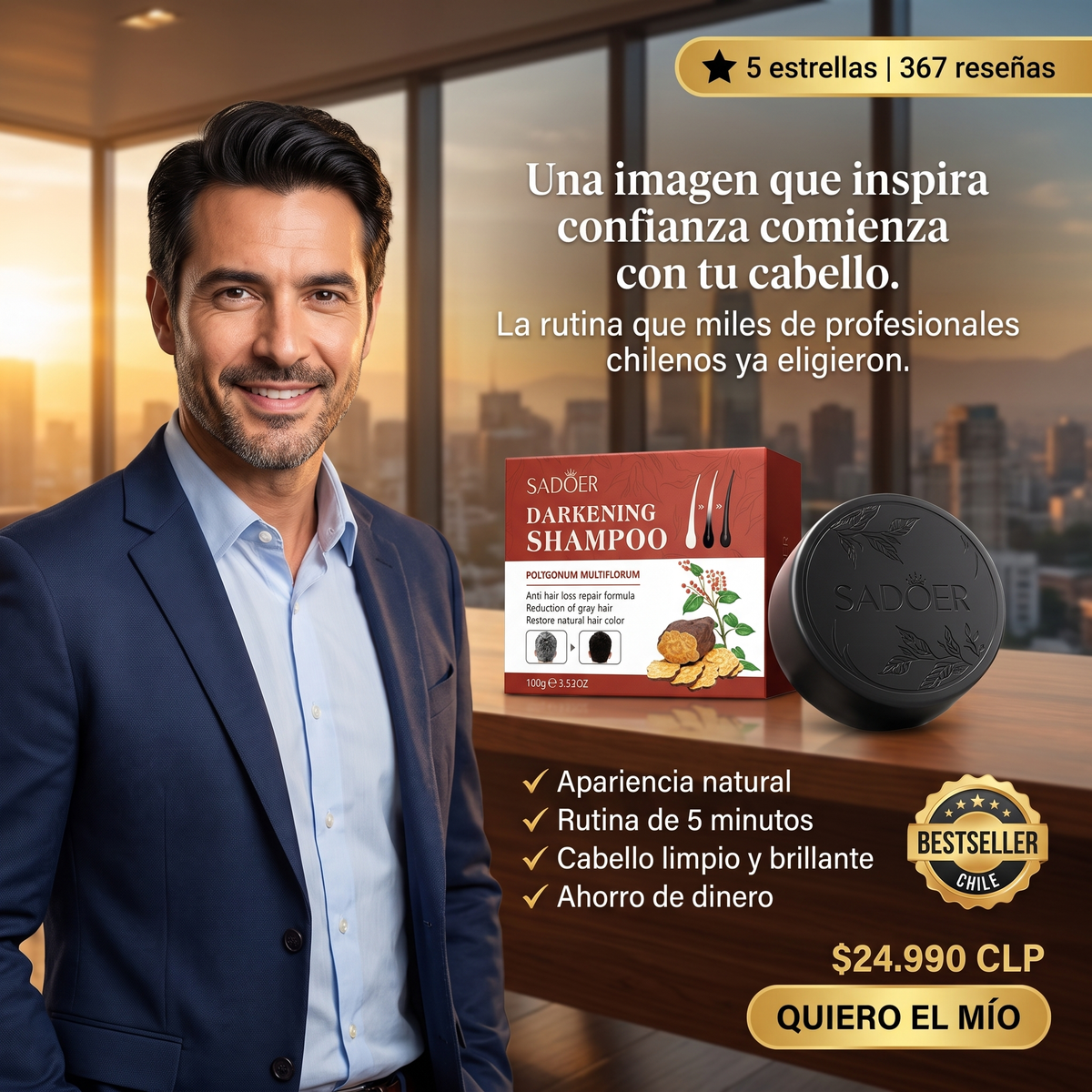 CARBON BLACK - SHAMPOO NEGRO ANTI-CANAS
