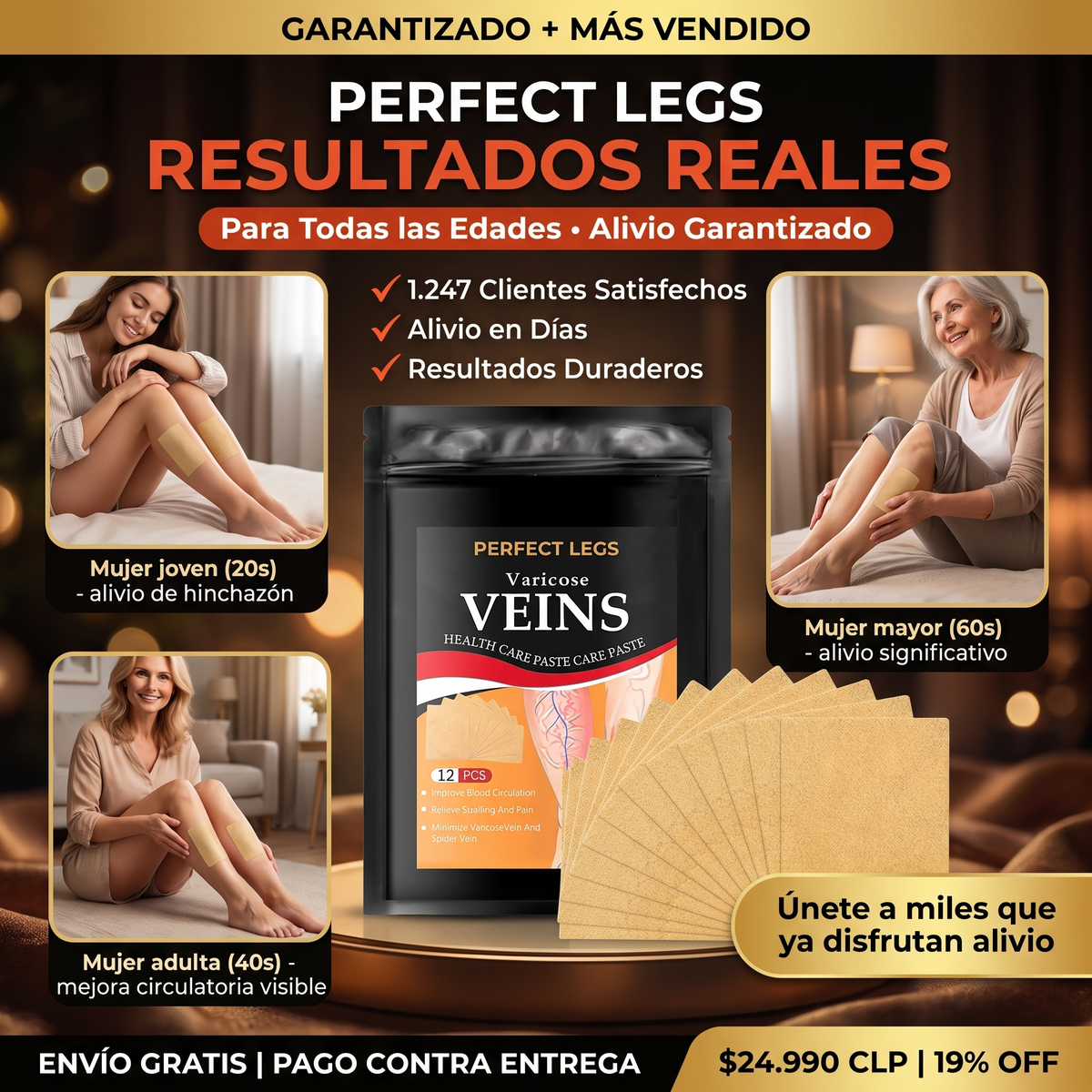 PERFECT LEGS - PACK TRATAMIENTO VARICES PREMIUM 24 UNI