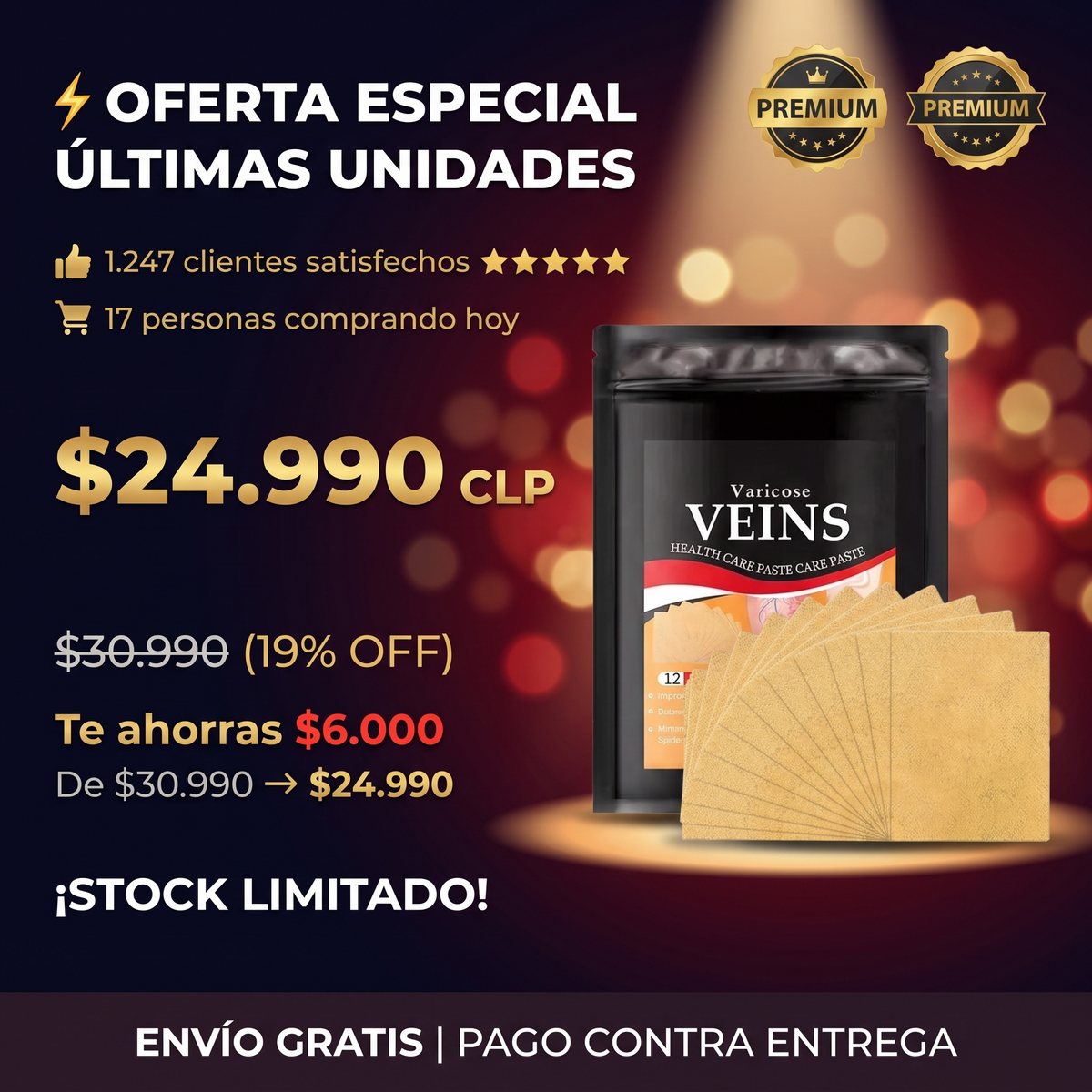 PERFECT LEGS - PACK TRATAMIENTO VARICES PREMIUM 24 UNI