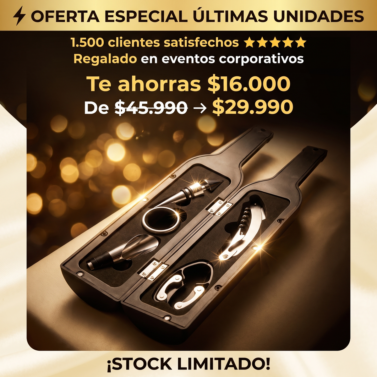 WINE COLLECTION - KIT HERRAMIENTAS VINO PREMIUM