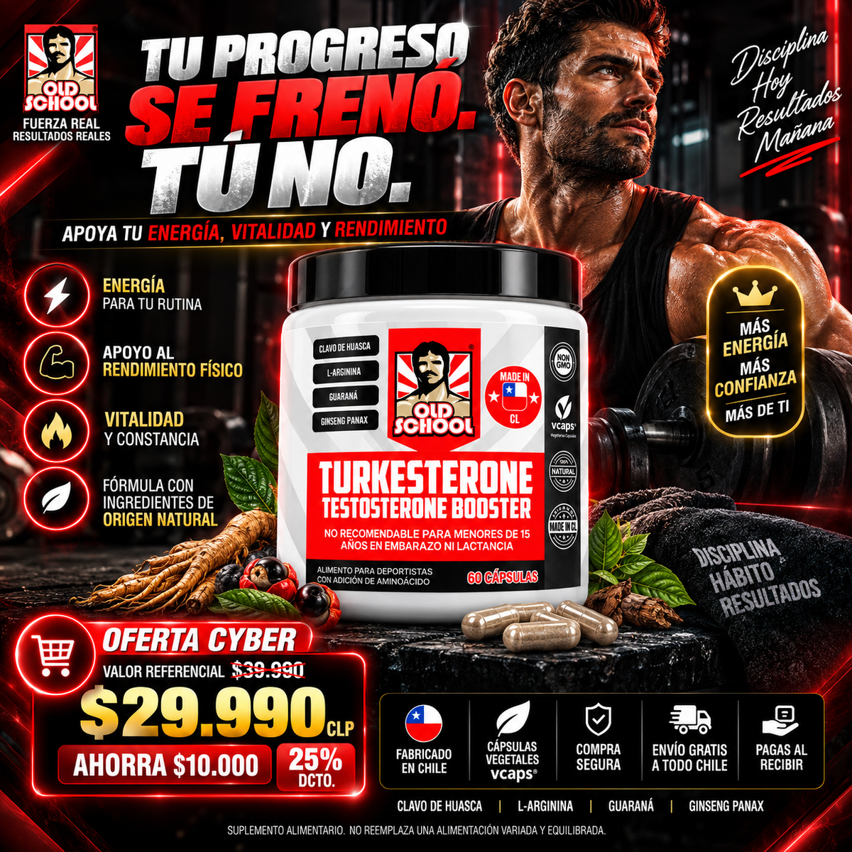 TURKESTERONE - MÁXIMA POTENCIA 60 Cap