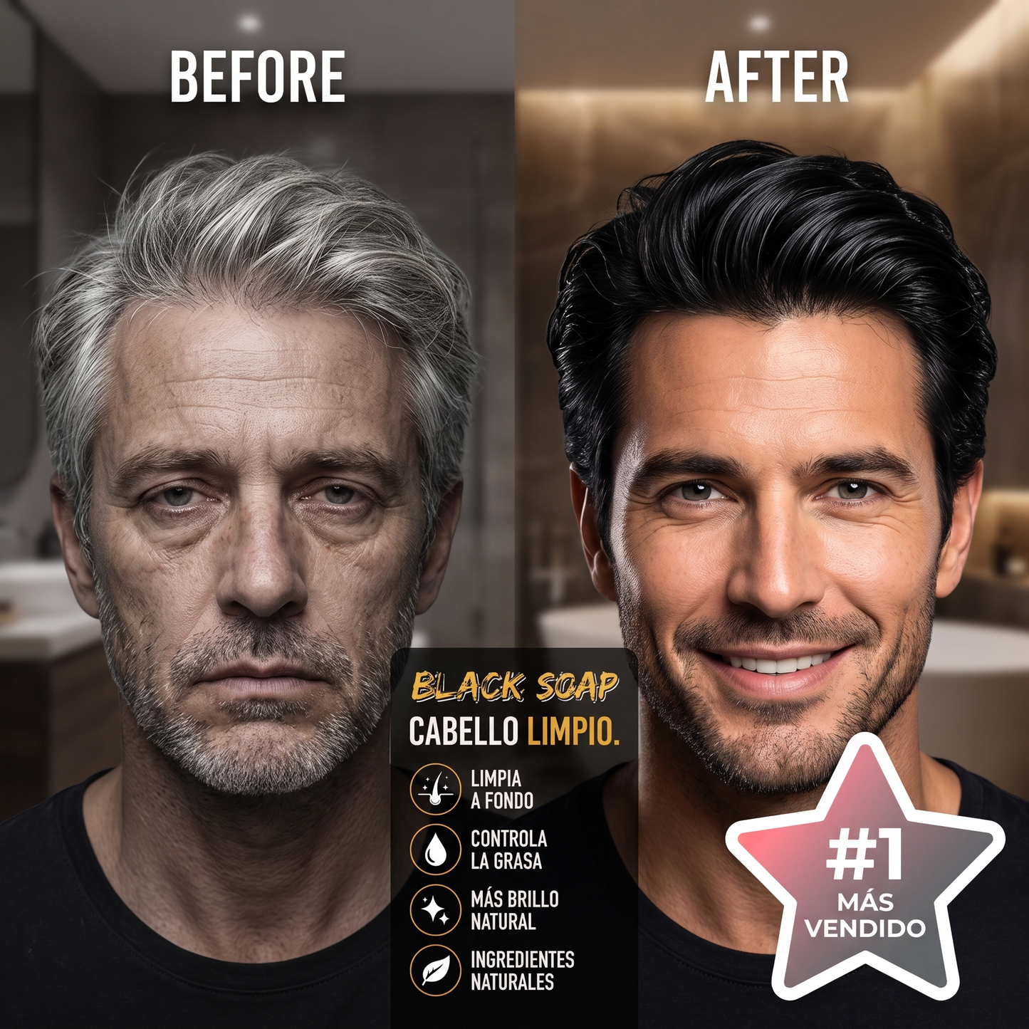 CARBON BLACK - SHAMPOO NEGRO ANTI-CANAS