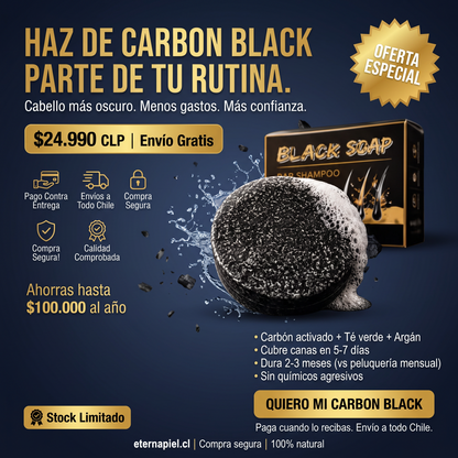 CARBON BLACK - SHAMPOO NEGRO ANTI-CANAS
