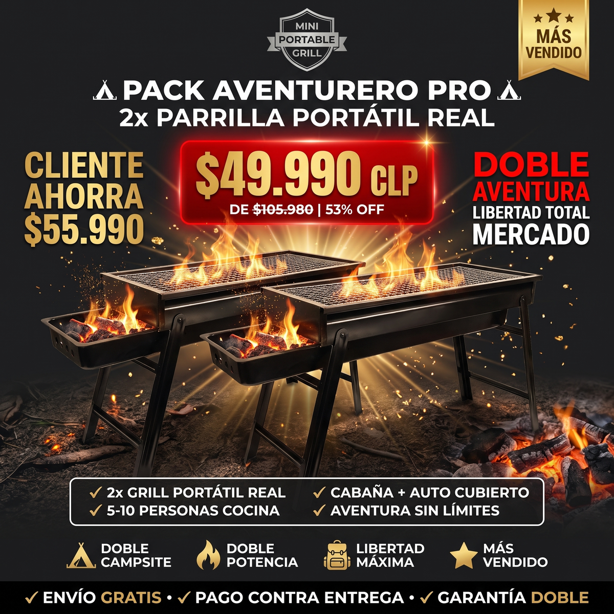 MINI PORTABLE GRILL - PARRILLA PORTÁTIL PARA CAMPING