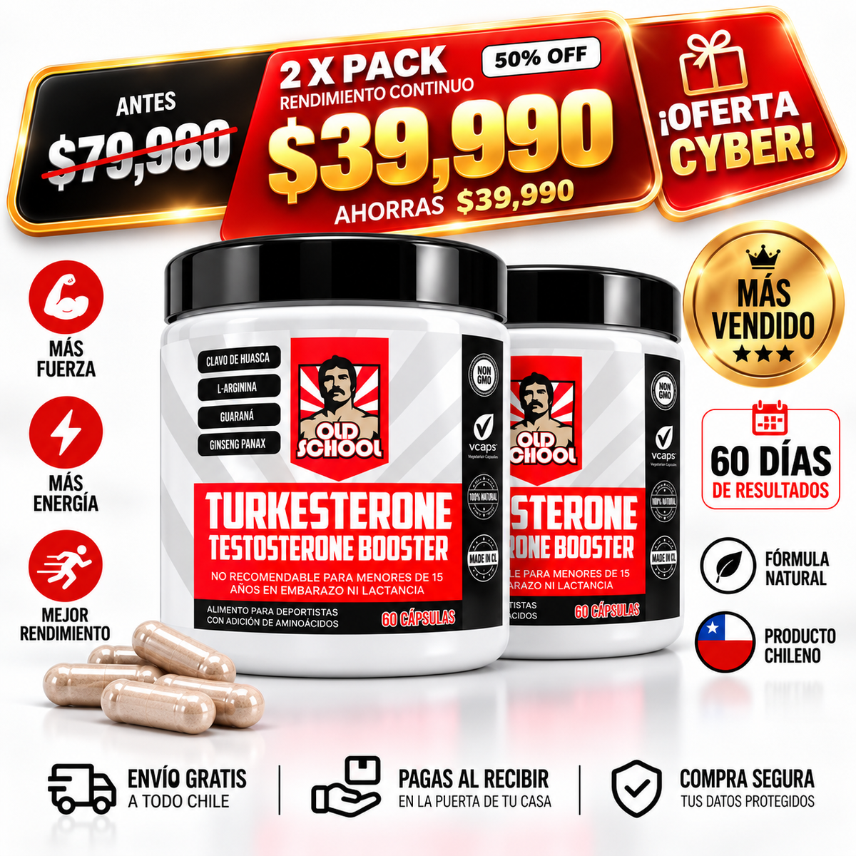 TURKESTERONE - MÁXIMA POTENCIA 60 Cap